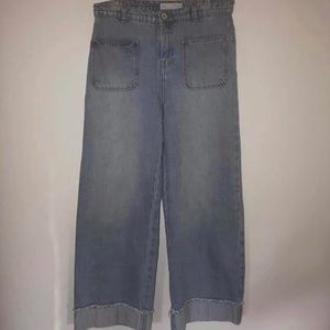 Zara Girls Wide Legged Cropped Jeans